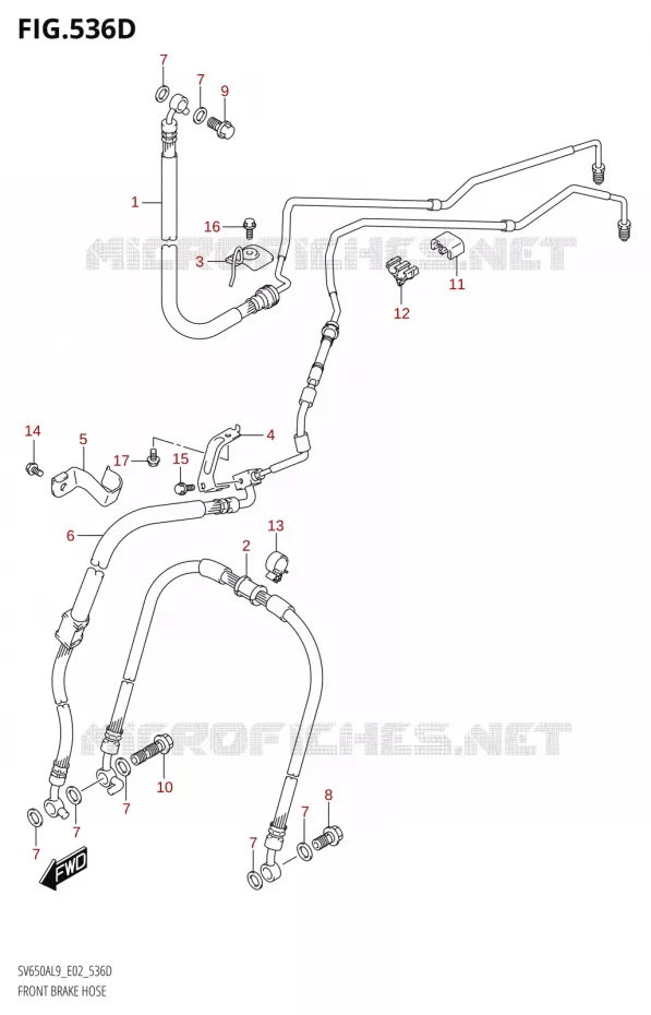 DURITE DE FREIN AVANT650XAL9 E19) Suzuki MOTO 650 SV 2019  SV650XA L9 (E02)