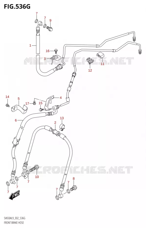 DURITE DE FREIN AVANT650XAUL9 E02) Suzuki MOTO 650 SV 2019  SV650A L9 (E02)