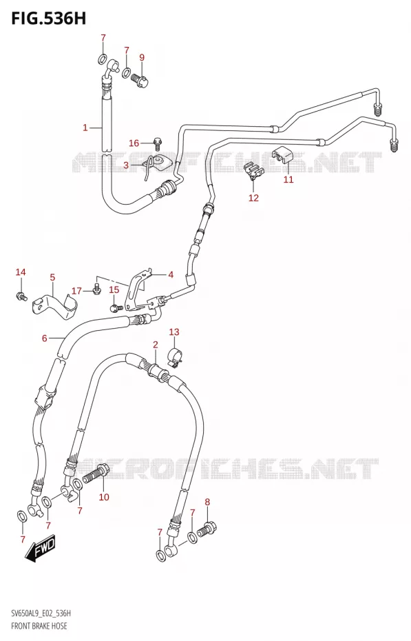 DURITE DE FREIN AVANT650XAUL9 E19) Suzuki MOTO 650 SV 2019  SV650A L9 (E02)