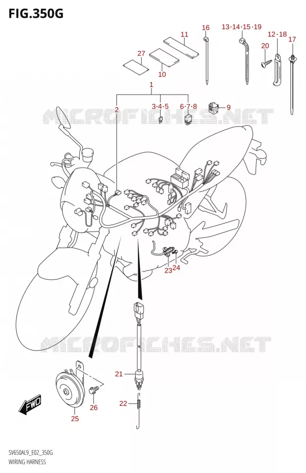 FAISCEAU ELECTRIQUE650XAUL9 E02) Suzuki MOTO 650 SV 2019  SV650XA L9 (E02)