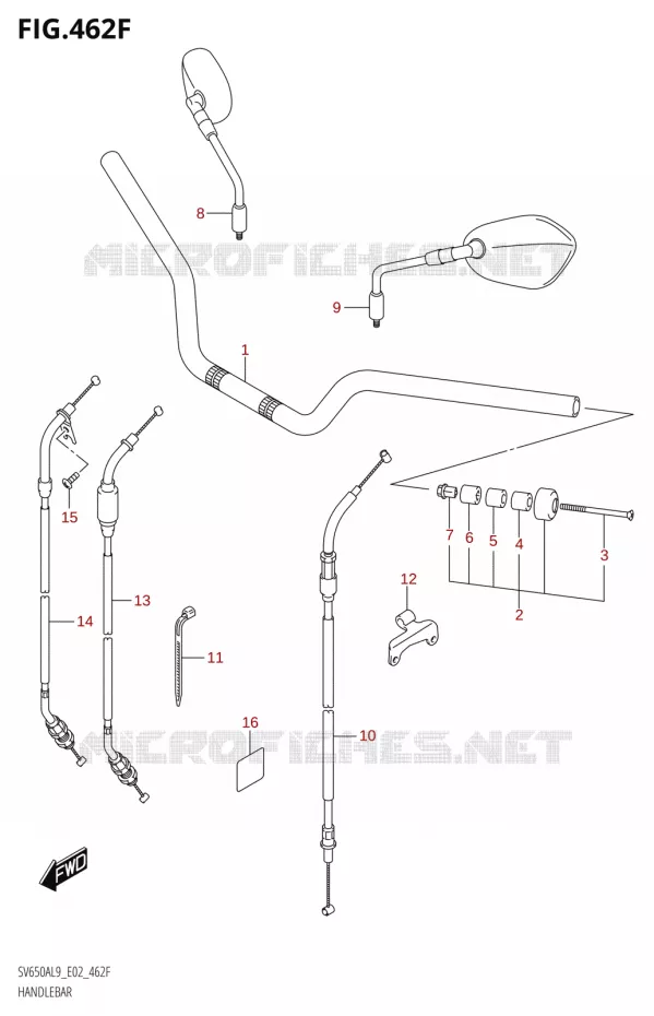 GUIDON (SV650AUL9 E19) Suzuki MOTO 650 SV 2019  SV650A L9 (E02)