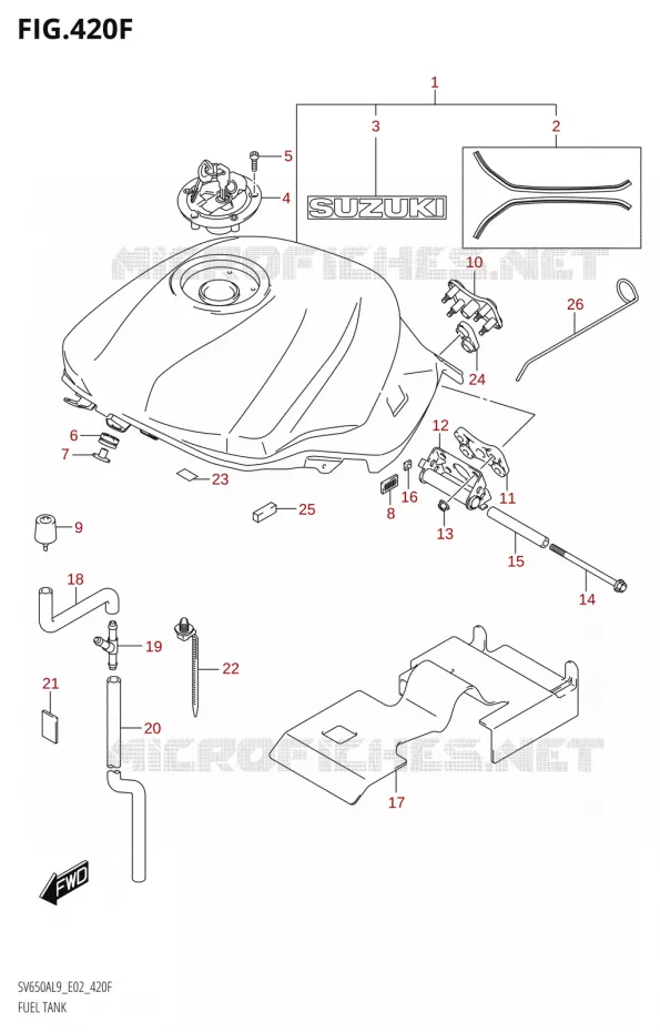 RESERVOIR D'ESSENCEXAL9 E19) Suzuki MOTO 650 SV 2019  SV650A L9 (E02)