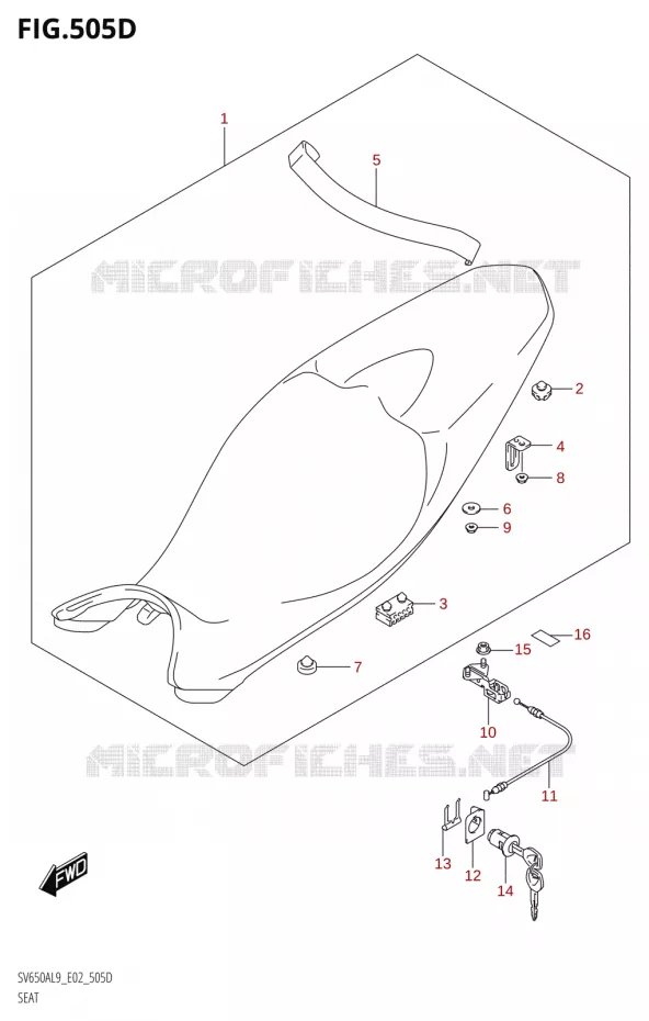 SELLE (SV650XAL9 E19) Suzuki MOTO 650 SV 2019  SV650XA L9 (E02)