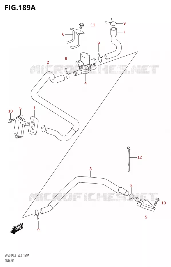 SYSTEME RECYCLAGE GAZ ECHAPPEMENT Suzuki MOTO 650 SV 2019  SV650A L9 (E02)