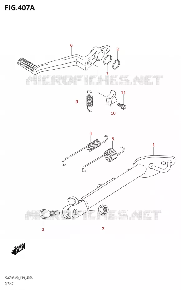 BEQUILLE (SV650A,SV650AU) Suzuki MOTO 650 SV 2020  SV650A (E19)