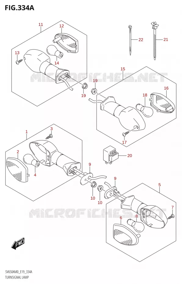 CLIGNOTANTS Suzuki MOTO 650 SV 2020  SV650A (E19)