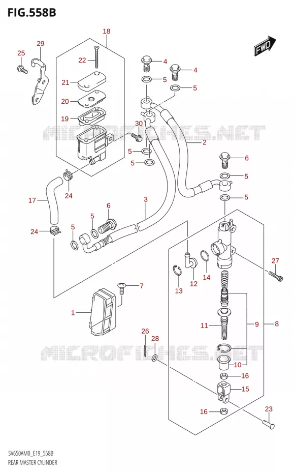 MAITRE CYLINDRE ARRIERE Suzuki MOTO 650 SV 2020  SV650A (E19)