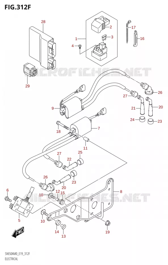 PARTIE ELECTRIQUEU,SV650XAU) Suzuki MOTO 650 SV 2020  SV650A (E19)