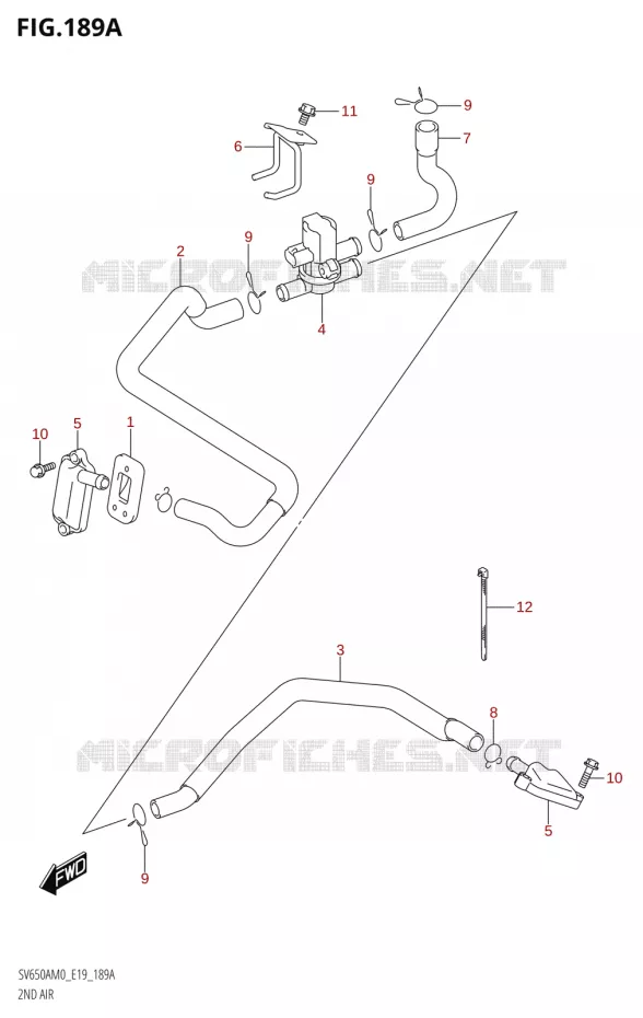 SYSTEME RECYCLAGE GAZ ECHAPPEMENT Suzuki MOTO 650 SV 2020  SV650A (E19)