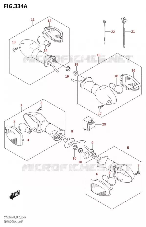 CLIGNOTANTS Suzuki MOTO 650 SV 2020  SV650A M0 (E02)