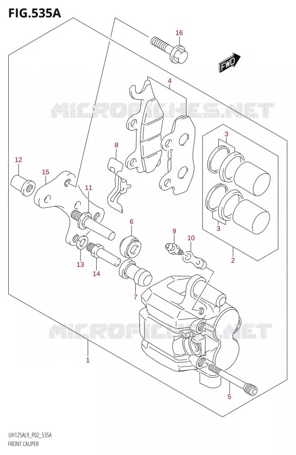 ETRIER DE FREIN AVANT Suzuki SCOOTER 125 BURGMAN 2019  UH125A L9 (P02)
