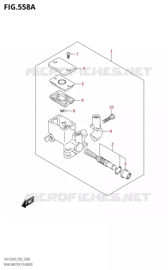 MAITRE CYLINDRE ARRIERE Suzuki SCOOTER 125 BURGMAN 2019  UH125A L9 (P02)