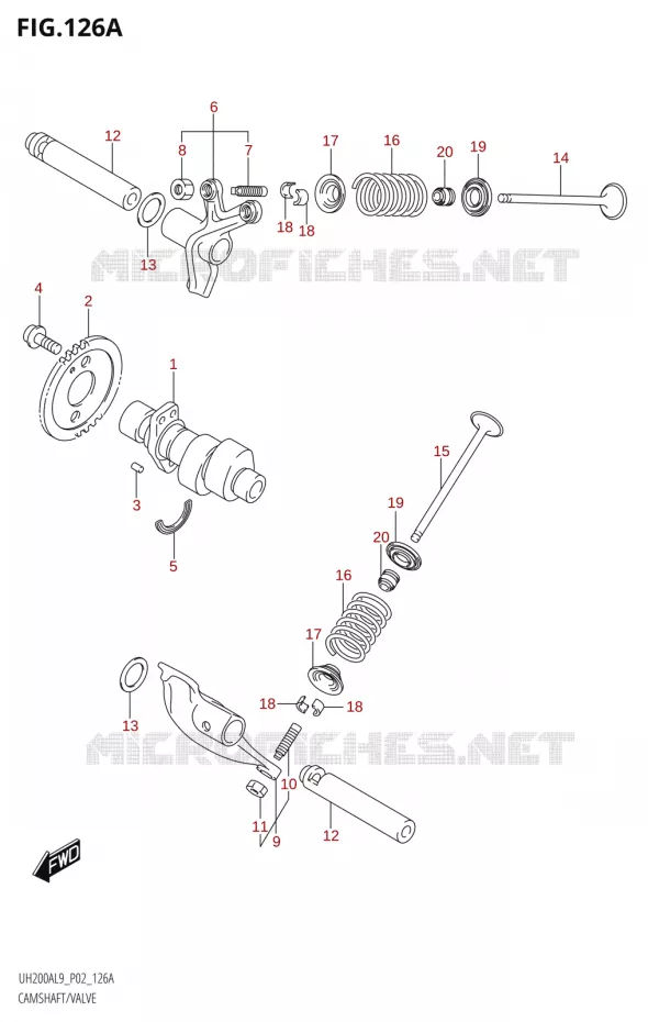 ARBRE A CAMES - VALVE Suzuki SCOOTER 200 BURGMAN 2019  UH200A L9 (P02)