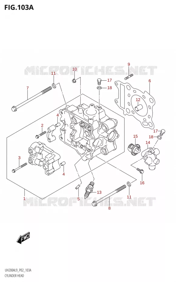 CULASSE Suzuki SCOOTER 200 BURGMAN 2019  UH200A L9 (P02)
