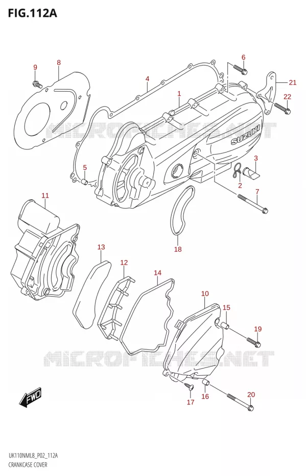 COUVERCLES DE CARTERS Suzuki SCOOTER 110 ADDRESS 2018  UK110NM L8 (P02)