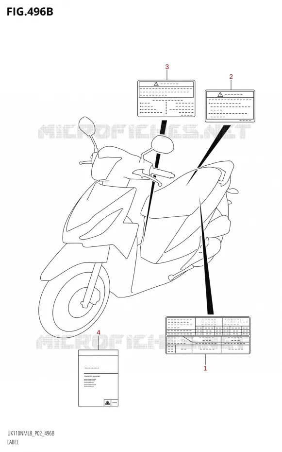 ETIQUETTE) Suzuki SCOOTER 110 ADDRESS 2018  UK110NM L8 (P02)