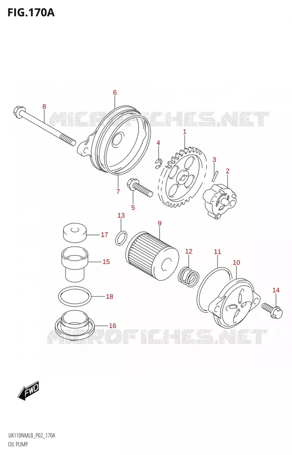 POMPE A HUILE Suzuki SCOOTER 110 ADDRESS 2018  UK110NM L8 (P02)