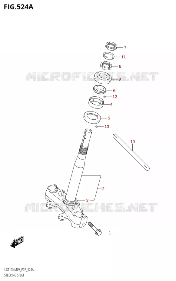 COLONNE DE DIRECTION Suzuki SCOOTER 110 ADDRESS 2019  UK110NM L9 (P02)