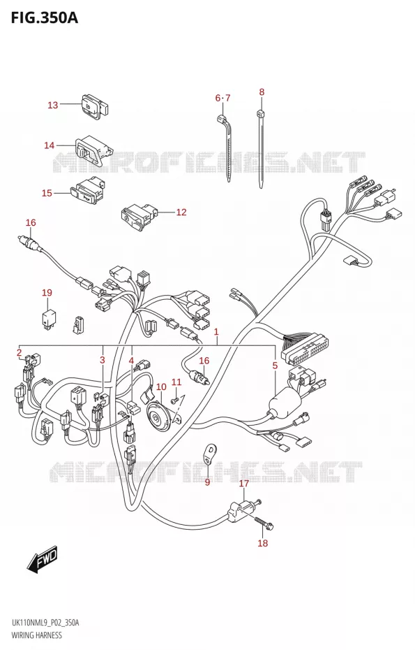 FAISCEAU ELECTRIQUE2) Suzuki SCOOTER 110 ADDRESS 2019  UK110NM L9 (P02)