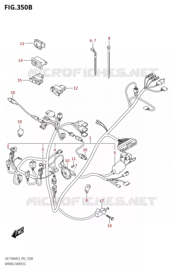 FAISCEAU ELECTRIQUE9) Suzuki SCOOTER 110 ADDRESS 2019  UK110NM L9 (P02)