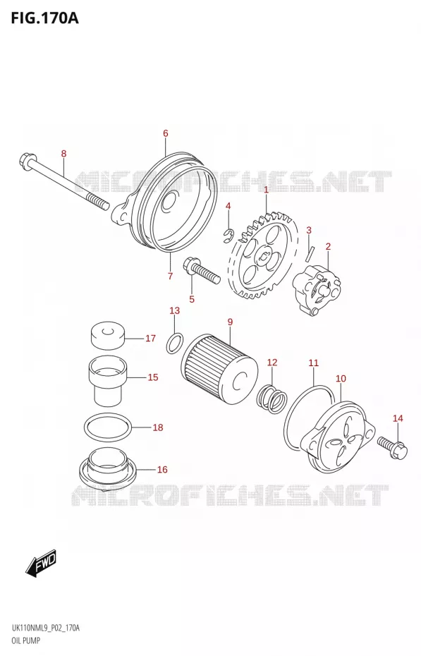 POMPE A HUILE Suzuki SCOOTER 110 ADDRESS 2019  UK110NM L9 (P02)