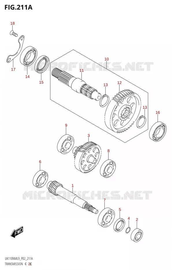 TRANSMISSION FINALE Suzuki SCOOTER 110 ADDRESS 2019  UK110NM L9 (P02)
