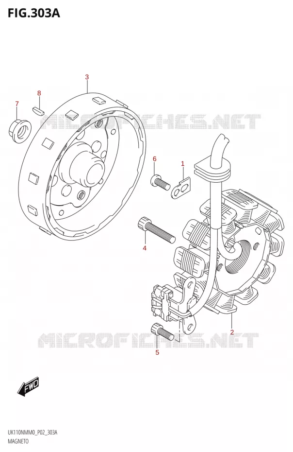 ALLUMAGE ROTOR - STATOR Suzuki SCOOTER 110 ADDRESS 2020  UK110NM M0 (P02)