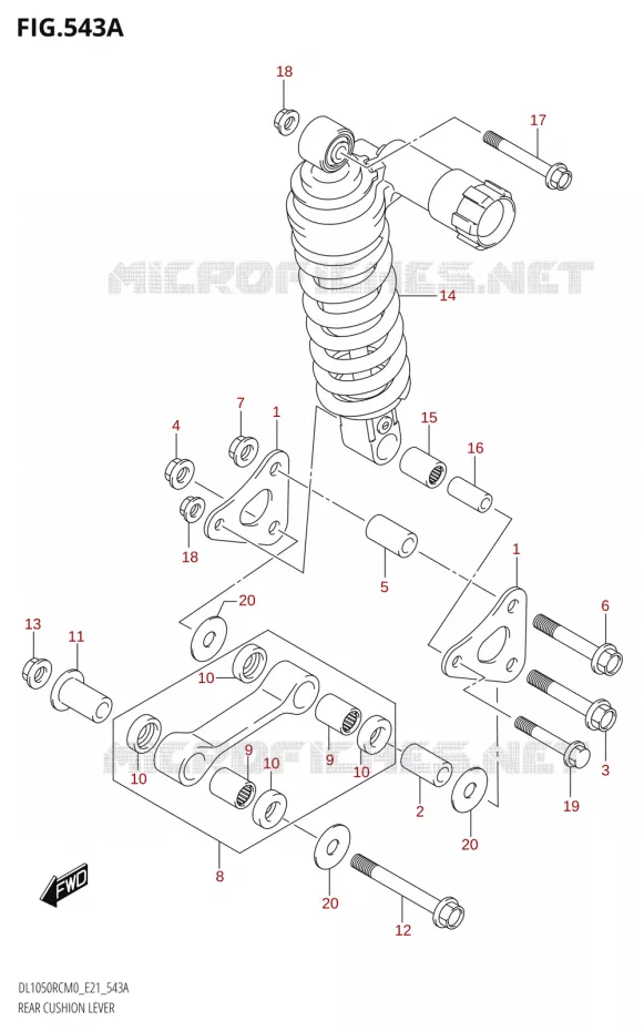 BIELLETTE D'AMORTISSEUR Suzuki MOTO 1050 V-STROM 2020  DL1050RQ M0 (E21)