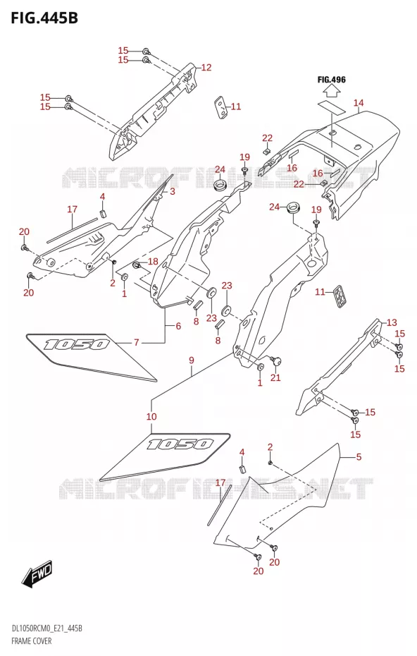 CARENAGES ARRIERE1050RQ) Suzuki MOTO 1050 V-STROM 2020  DL1050RC M0 (E21)