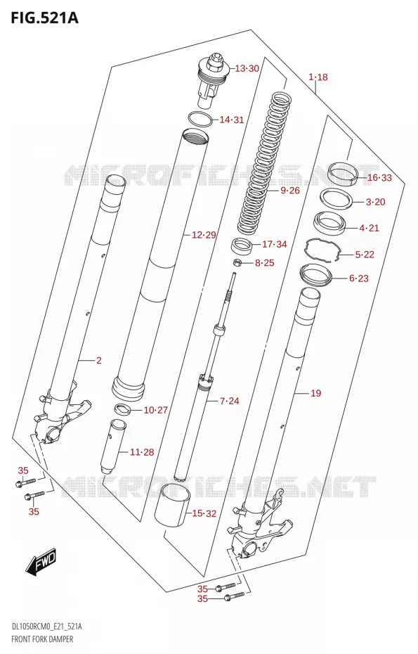 FOURCHE Suzuki MOTO 1050 V-STROM 2020  DL1050RQ M0 (E21)