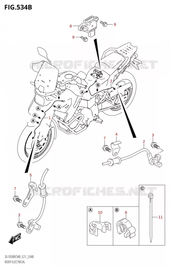 PARTIE ELECTRIQUEQUES DE LA CAROSSERIE (DL1050RC) Suzuki MOTO 1050 V-STROM 2020  DL1050RC M0 (E21)