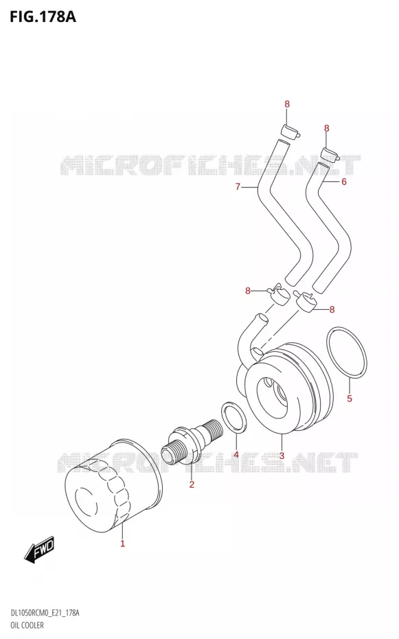 RADIATEUR D'HUILE Suzuki MOTO 1050 V-STROM 2020  DL1050RC M0 (E21)