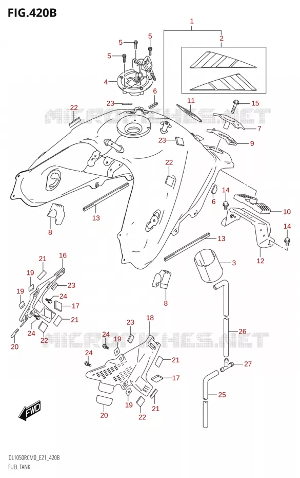 RESERVOIR D'ESSENCE0RC) Suzuki MOTO 1050 V-STROM 2020  DL1050RC M0 (E21)