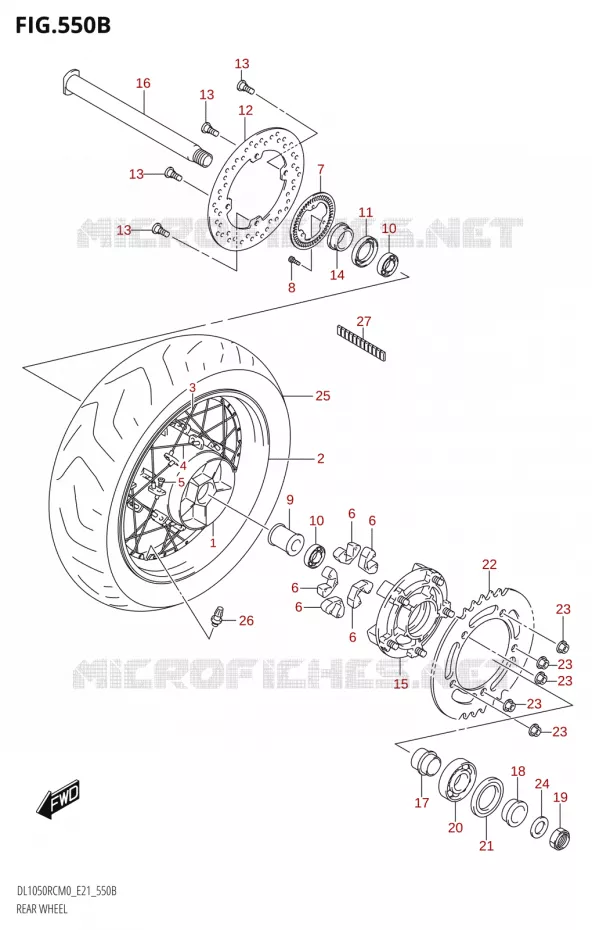 ROUE ARRIERE050RC) Suzuki MOTO 1050 V-STROM 2020  DL1050RQ M0 (E21)