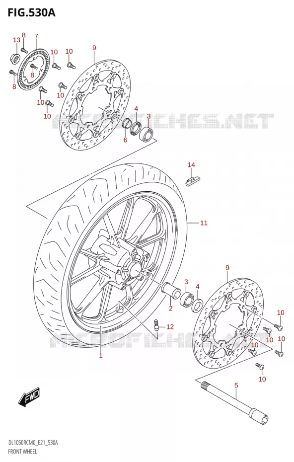 ROUE AVANT (DL1050RQ) Suzuki MOTO 1050 V-STROM 2020  DL1050RQ M0 (E21)