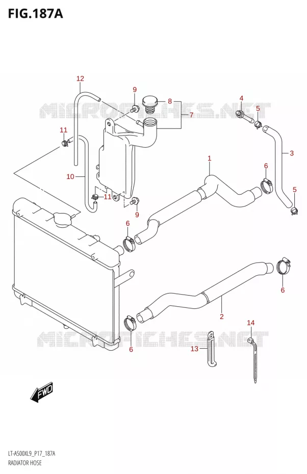 DURITE DE RADIATEUR Suzuki QUAD 500 KINGQUAD 2019  LT-A500X L9 (P17)