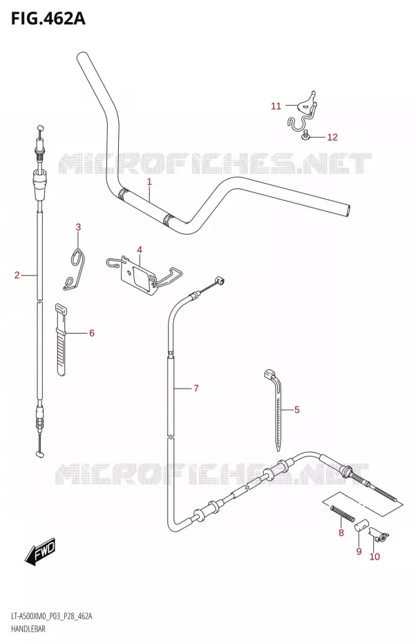 GUIDON (LT-A500XM0 P03) Suzuki QUAD 500 KINGQUAD 2020  LT-A500X / XP / XPZ M0 (P03,P28,P33)