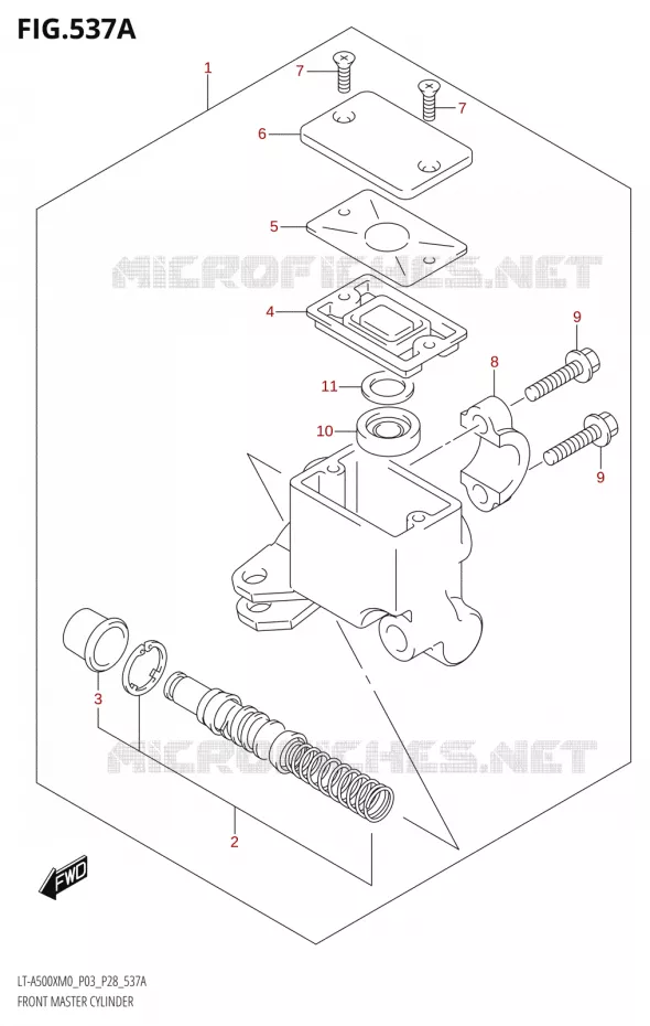 MAITRE CYLINDRE AVANT Suzuki QUAD 500 KINGQUAD 2020  LT-A500X / XP / XPZ M0 (P03,P28,P33)