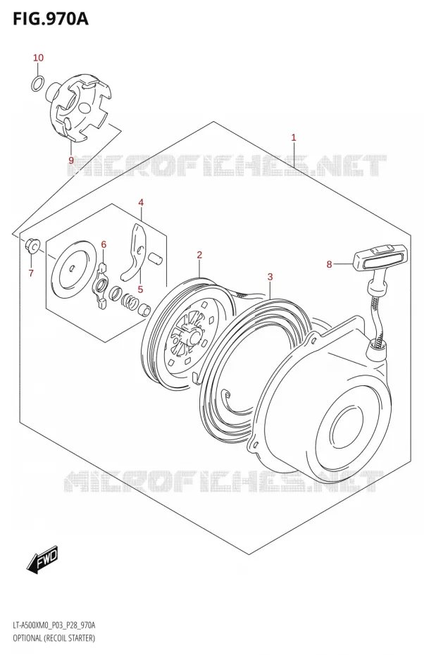 OPTIONSL (RECOIL STARTER) Suzuki QUAD 500 KINGQUAD 2020  LT-A500X / XP / XPZ M0 (P03,P28,P33)
