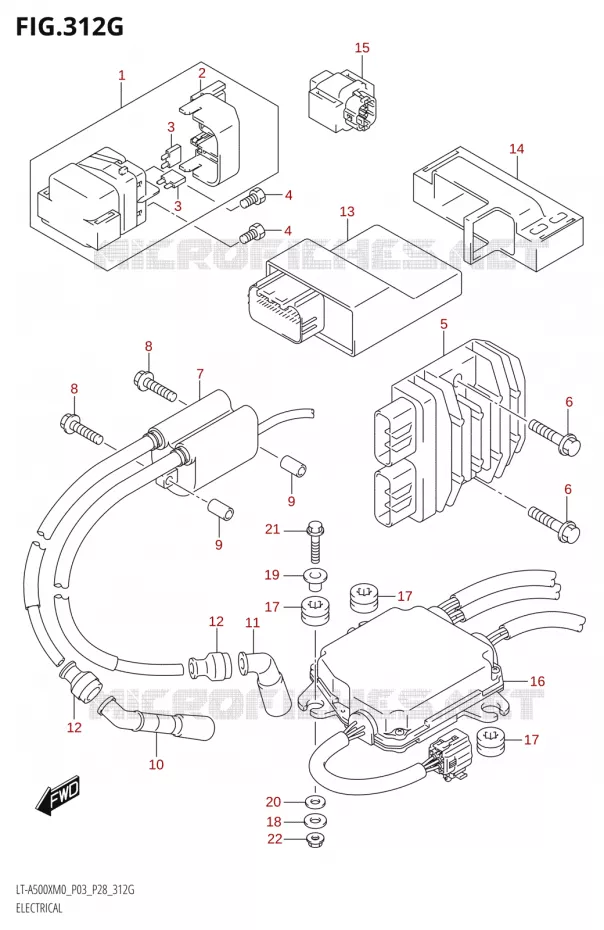 PARTIE ELECTRIQUE0XPZM0 P03) Suzuki QUAD 500 KINGQUAD 2020  LT-A500X / XP / XPZ M0 (P03,P28,P33)