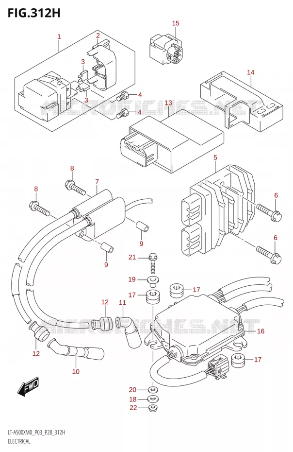 PARTIE ELECTRIQUE0XPZM0 P28) Suzuki QUAD 500 KINGQUAD 2020  LT-A500X / XP / XPZ M0 (P03,P28,P33)