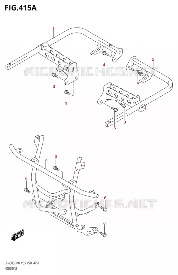 REPOSE PIED Suzuki QUAD 500 KINGQUAD 2020  LT-A500X / XP / XPZ M0 (P03,P28,P33)