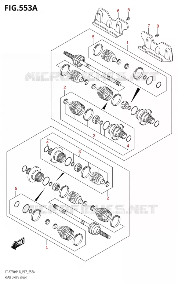ARBRE DE ROUE ARRIERE Suzuki QUAD 750 KINGQUAD 2018  LT-A750XP L8 (P17)