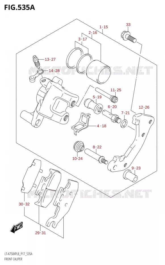 ETRIER DE FREIN AVANT Suzuki QUAD 750 KINGQUAD 2018  LT-A750XP L8 (P17)
