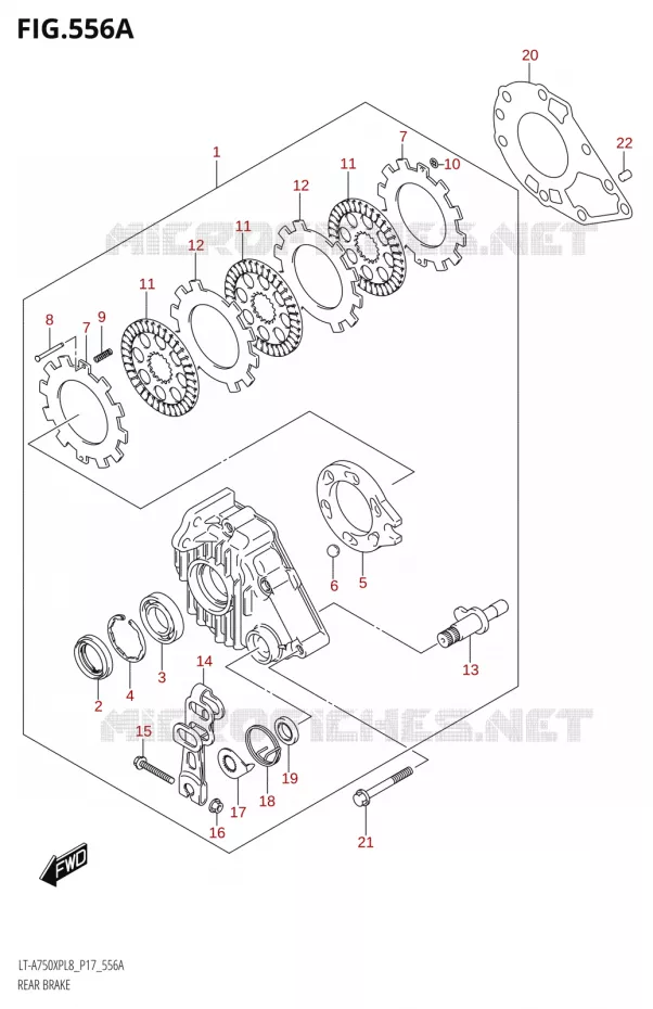 FREIN ARRIERE Suzuki QUAD 750 KINGQUAD 2018  LT-A750XP L8 (P17)