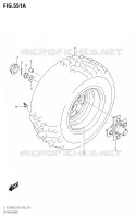 ROUE ARRIERE DROITE pour Suzuki KINGQUAD 750 2018