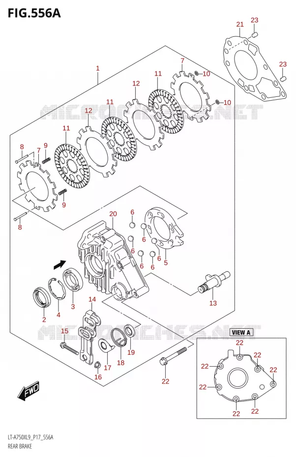 FREIN ARRIERE Suzuki QUAD 750 KINGQUAD 2019  LT-A750X L9 (P17)