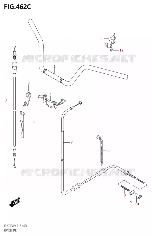 GUIDON (LT-A750XPZL9 P17) Suzuki QUAD 750 KINGQUAD 2019  LT-A750X L9 (P17)