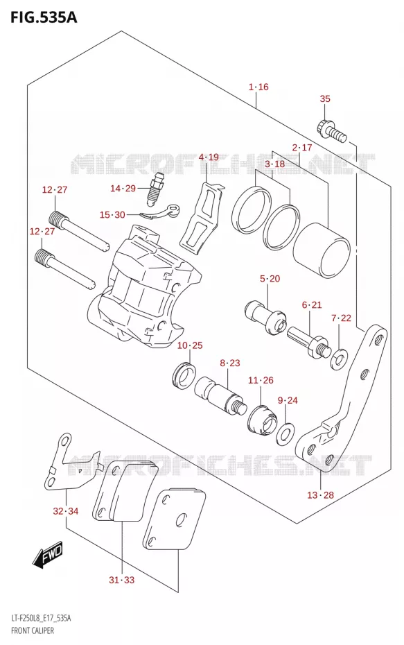 ETRIER DE FREIN AVANT Suzuki QUAD 250 OZARK 2018  LT-F250 L8 (E17)