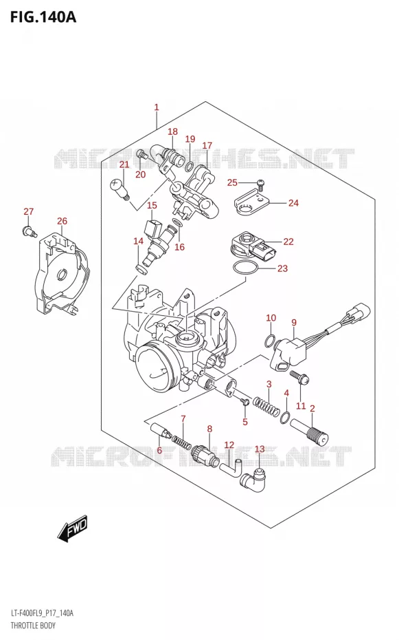 CORPS DE PAPILLON Suzuki QUAD 400 KINGQUAD 2019  LT-F400F L9 (P17)